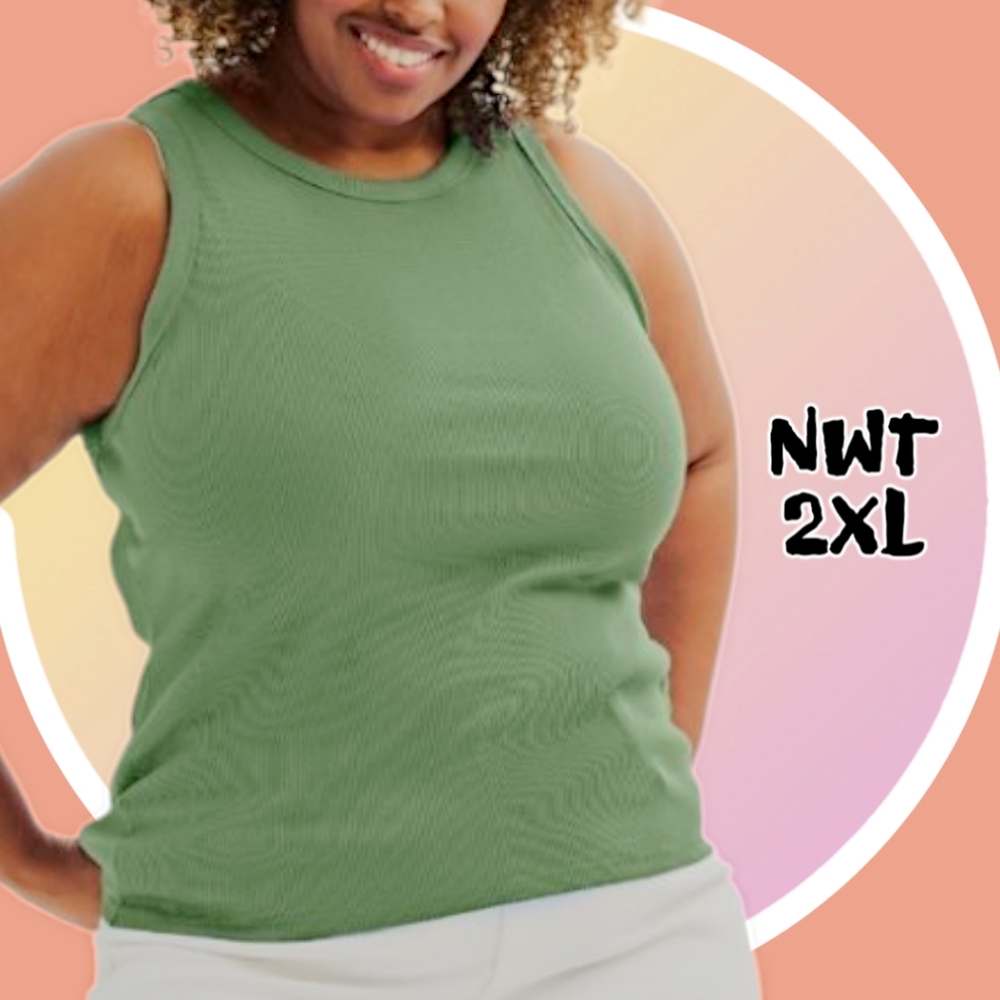 3/$25 Ribbed Crewneck Tank Top Manolo Green Bundle & Save